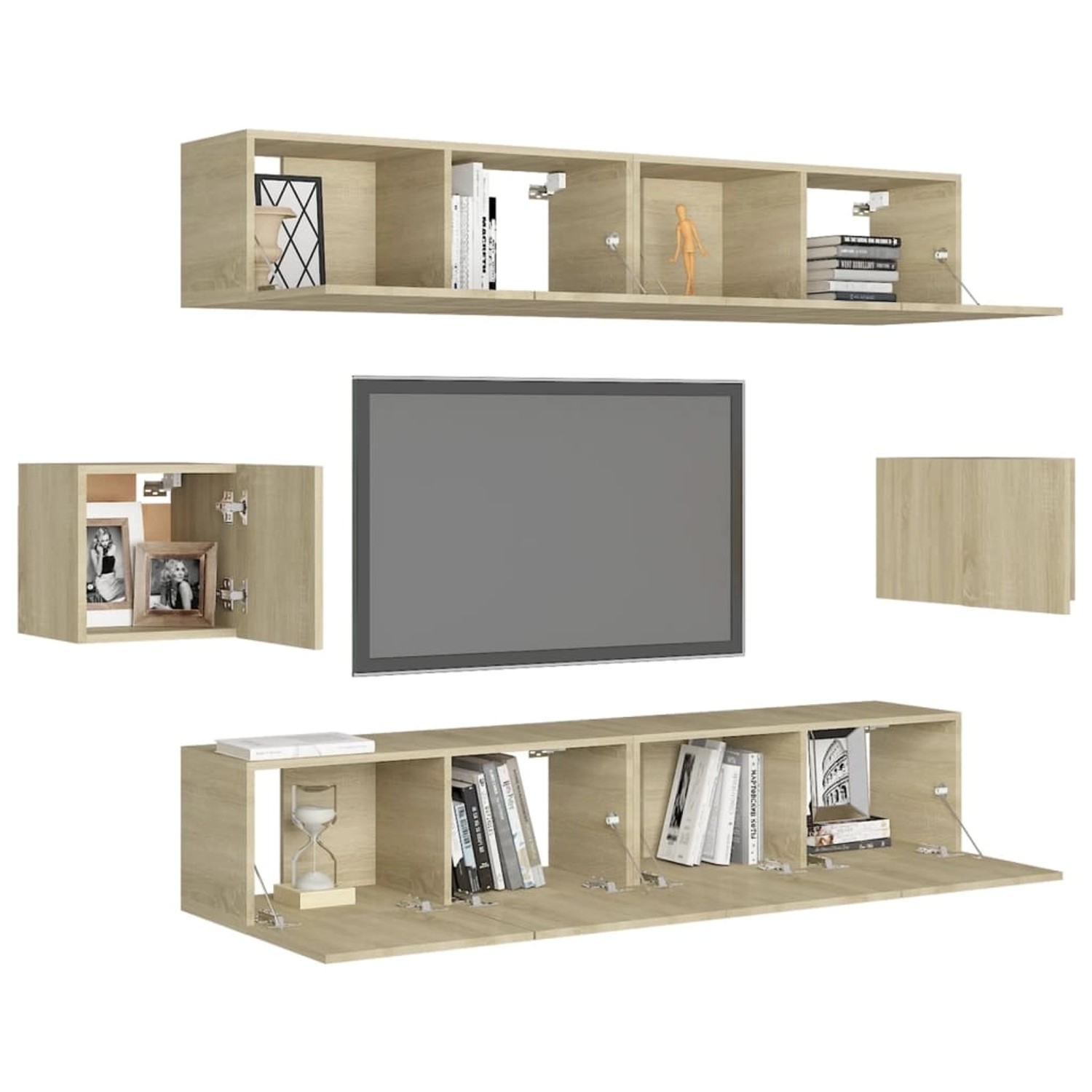 VidaXL 6-tlg. TV-Schrank-Set Sonoma-Eiche Holzwerkstoff  Modell 12 günstig online kaufen