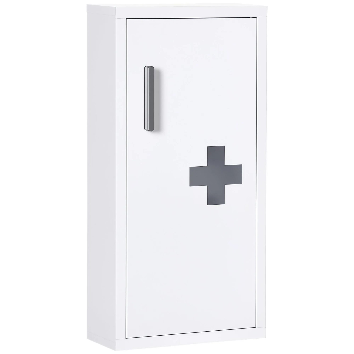 Kleankin Medizinschrank mit 3 Innenfächern Magnetverschluss Weiß 30 x 12 x 60 cm