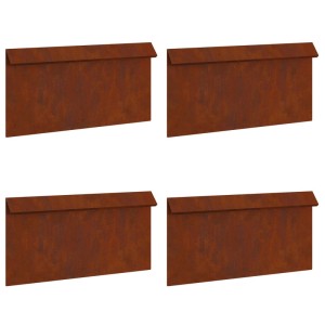 vidaXL Schneckenzaun 4 Stk Rostig 50 x 3,5 x 25 cm Wetterfeststahl 874856