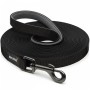 Schwarze Rudelkönig Schleppleine, 10m, aus Nylon mit gepolsterter Handschlaufe für Hunde.