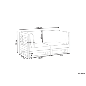 Beliani Gartensofa TRANI Taupe 75x150x72