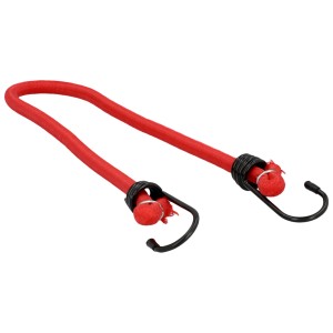 Roter Unitec Gepäckspanner mit Haken zum sicheren Befestigen von Lasten beim Transport.