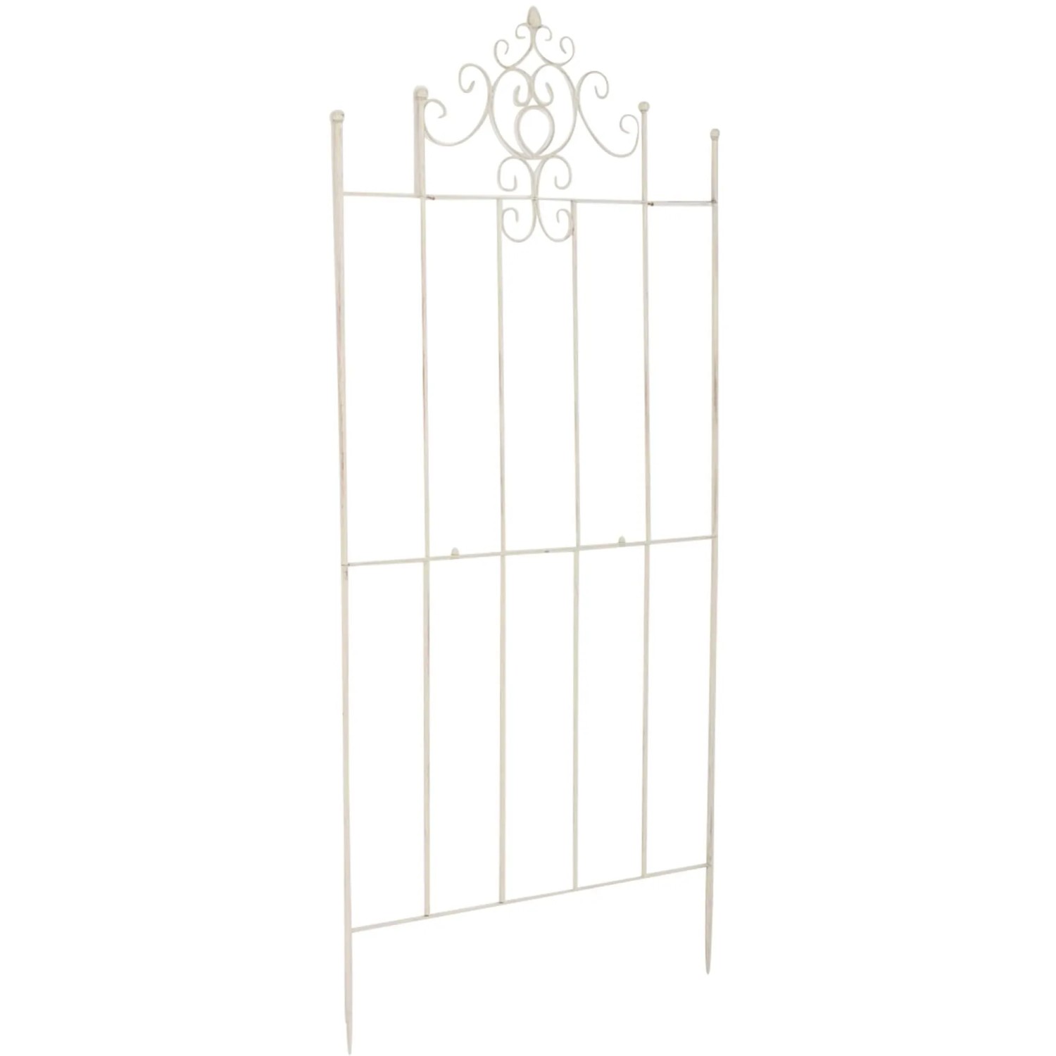 DELUKE Rankgitter HEIKE 86x2x170cm Metall Antik-Creme Rankhilfe Kletterpflanzen Gartendekoration