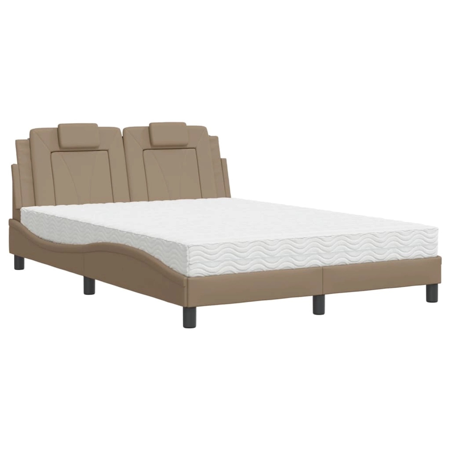 vidaXL Bett mit Matratze Cappuccino-Braun 140x190 cm Kunstleder Modell 32012389