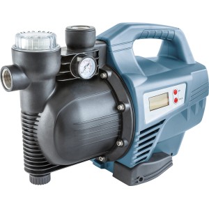 Hauswasservollautomat HWA 4100: Pumpe zur Wasserversorgung mit LCD-Display und Tragegriff.