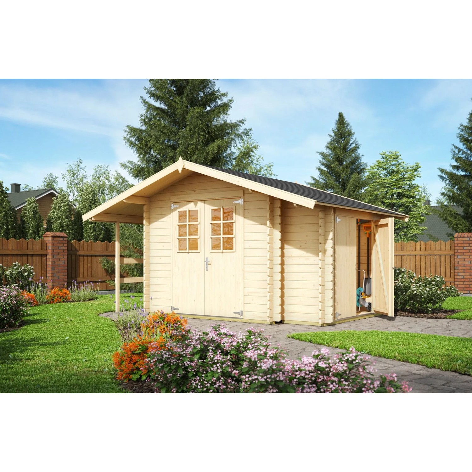 Lasita Gartenhaus Vilano 2 Natur/Unbehandelt 220 cm x 220 cm