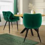 ML-Design Esszimmerstühle, 2er Set, dunkelgrün, Samt, mit schwarzen Metallbeinen.