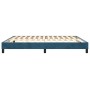 Dunkelblaues vidaXL Boxspringbett 180x200 cm aus Samt, ohne Matratze.