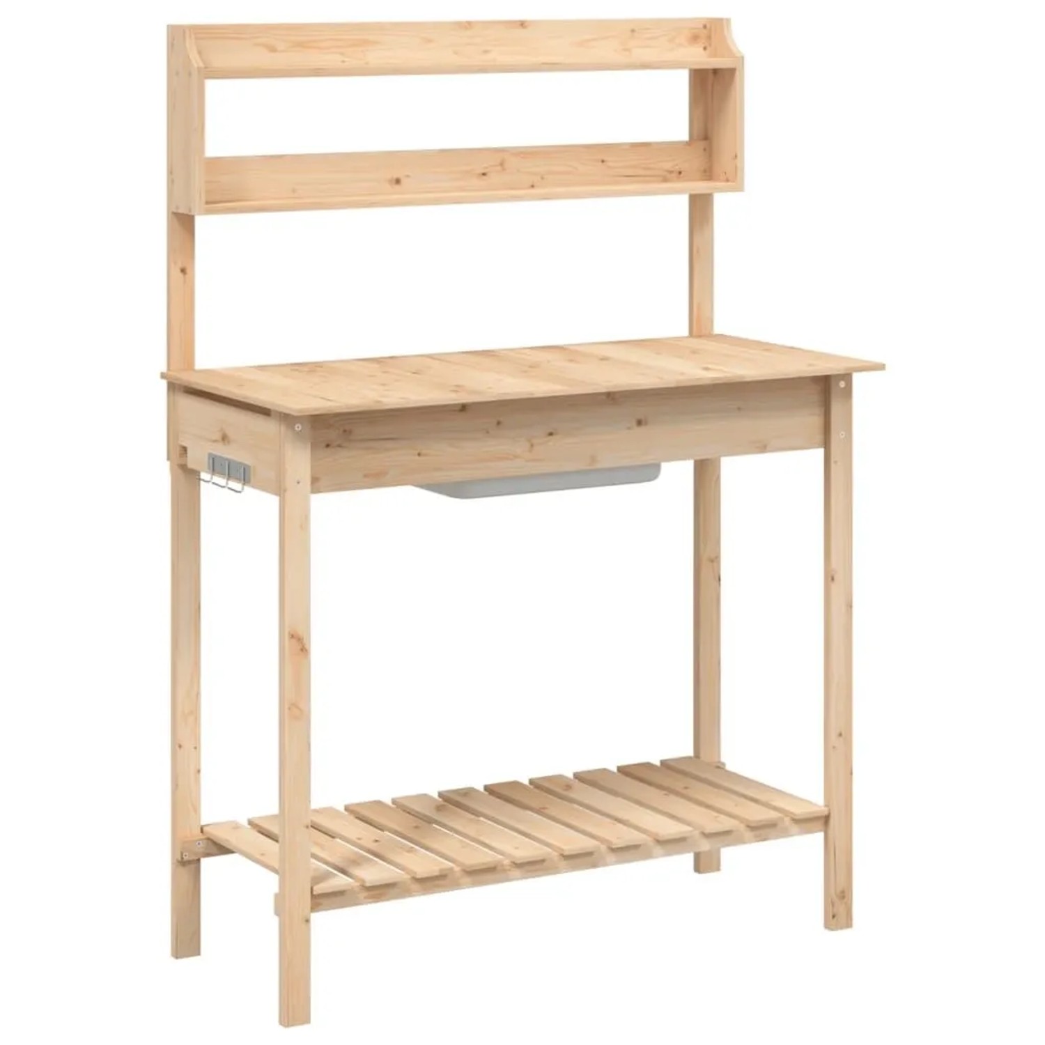 vidaXL Pflanztisch mit Waschbecken 147,5x44x139,5 cm Massivholz Tanne 156346