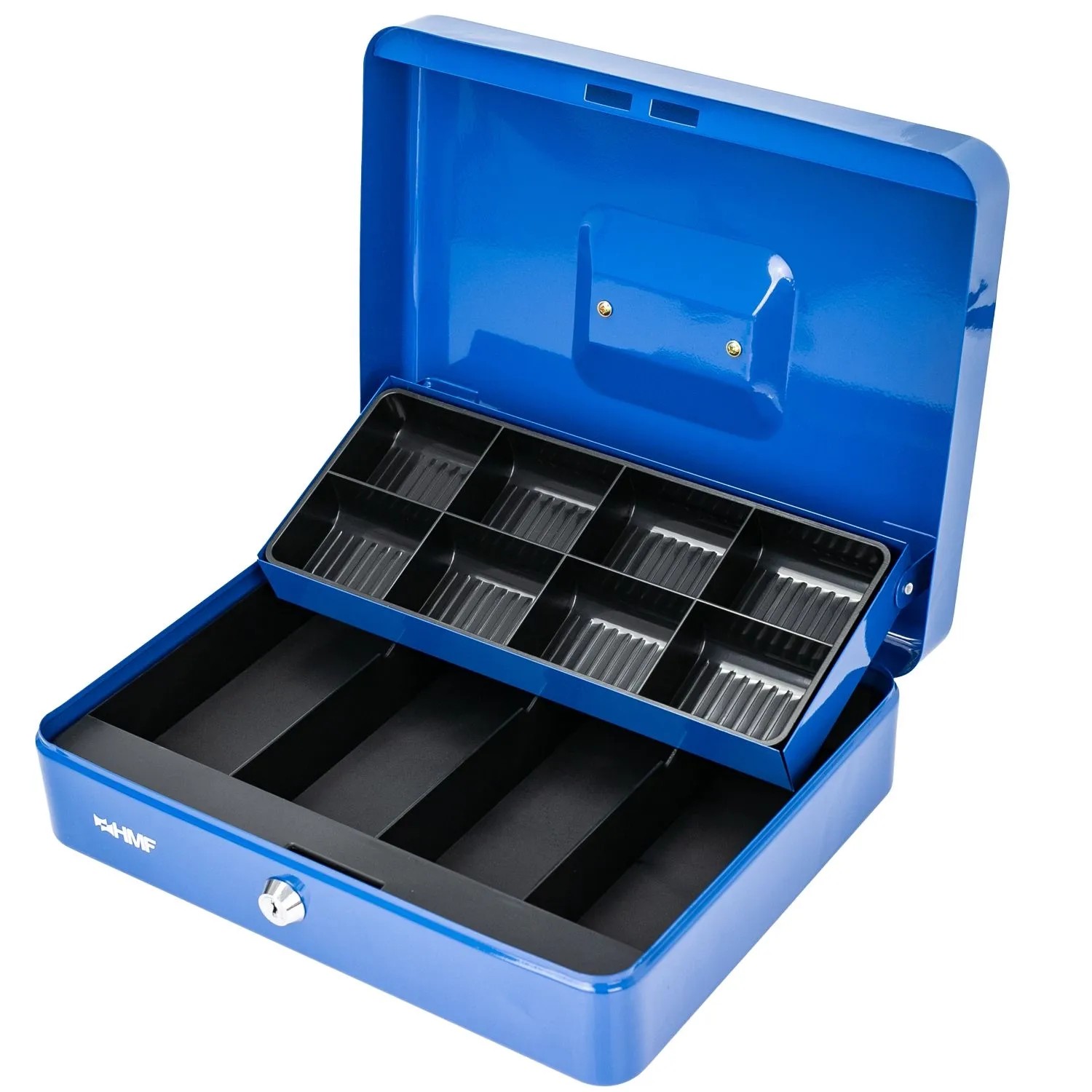 HMF 15130-05 Geldkassette Scheinfächer Münzfächer 30 x 24 x 9 cm Blau günstig online kaufen