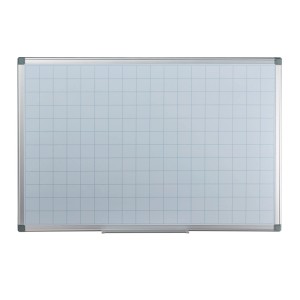 Relaxdays Whiteboard Planer Eisen Weiß Magnetisch Abwischbar Kariert 60 cm x 90 cm x 5 cm 2,1 kg
