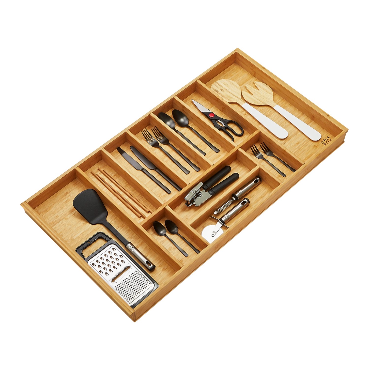 SOTECH Orga-Box-1 Bambus Besteckeinsatz 11 Fächer Für Blum Tandembox Antaro Schubladen 919x473x56 mm im 100er Schrank