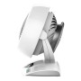Weißer VORNADO Energy Smart Bodenventilator 6303 DC, seitliche Ansicht.