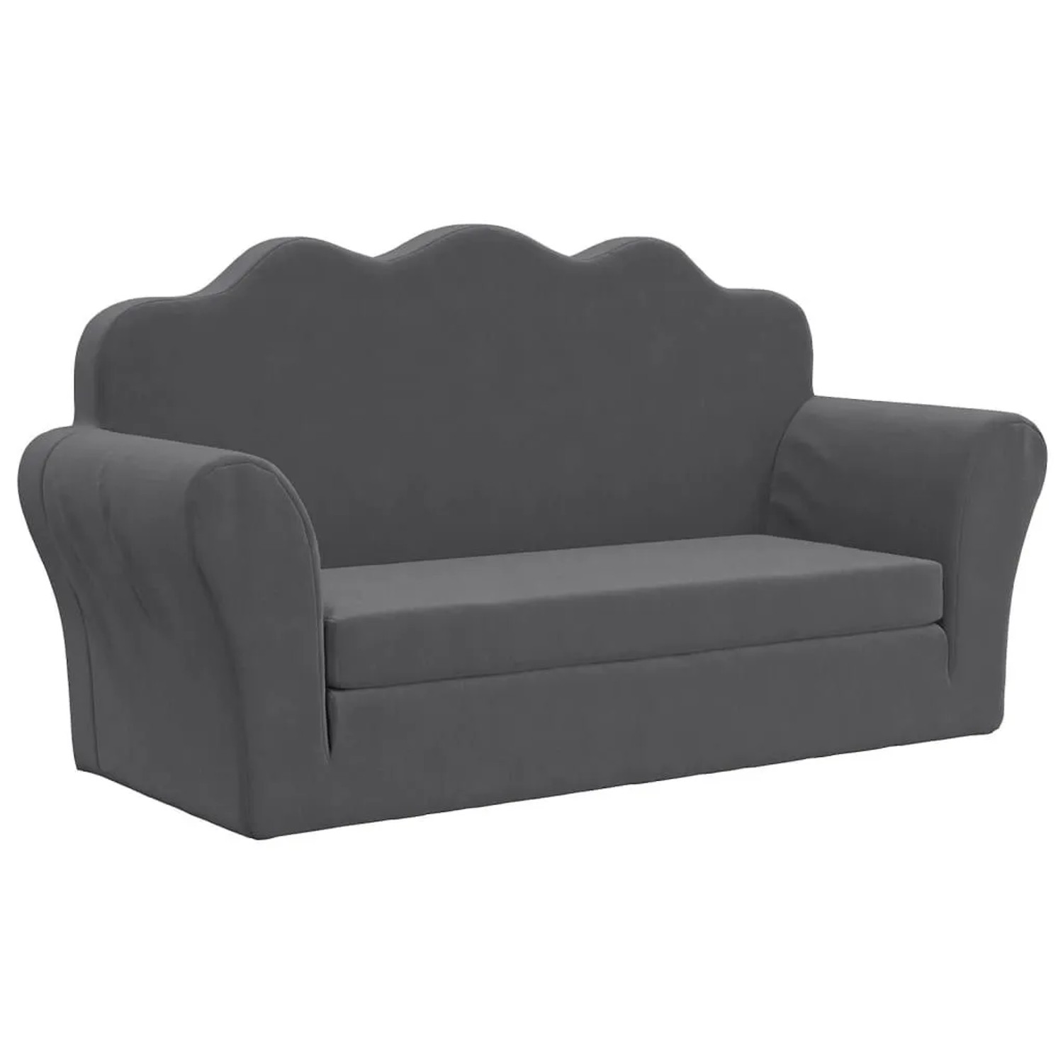 vidaXL Kinder-Schlafsofa 2-Sitzer Anthrazit Weicher Plüsch 357060