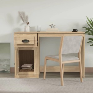 Schreibtisch Sonoma-Eiche mit Schublade und Fach, 115x50x75 cm. Bürotisch für Arbeitszimmer.