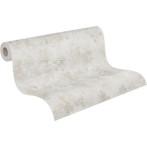 A.S. Création Vliestapete Uni Betonoptik Grau-Beige auf Rolle, Detailansicht.