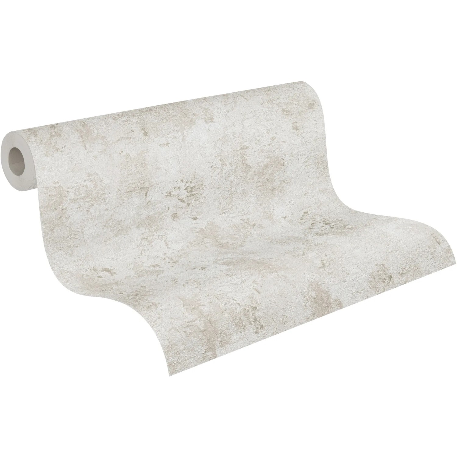 A.S. Création Vliestapete Uni Betonoptik Grau-Beige auf Rolle, Detailansicht.