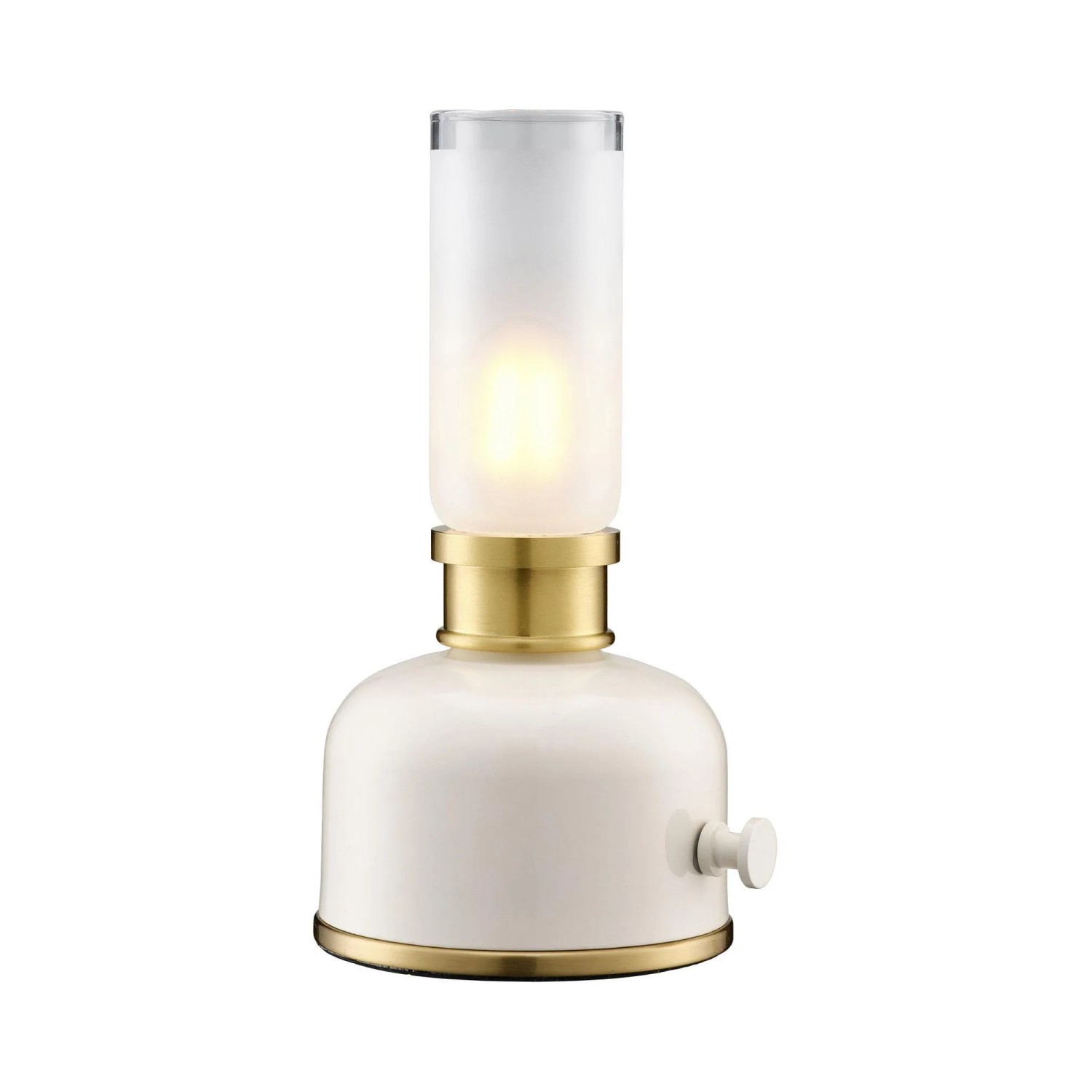 PR Home Frida Tischleuchte, weiße Innenleuchte im Retro-Design mit warmem Licht.