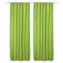 Zwei grüne Beautissu Thermo-Fenstervorhänge mit Kräuselband, 140x245cm, für Wärme- & Kälteschutz.