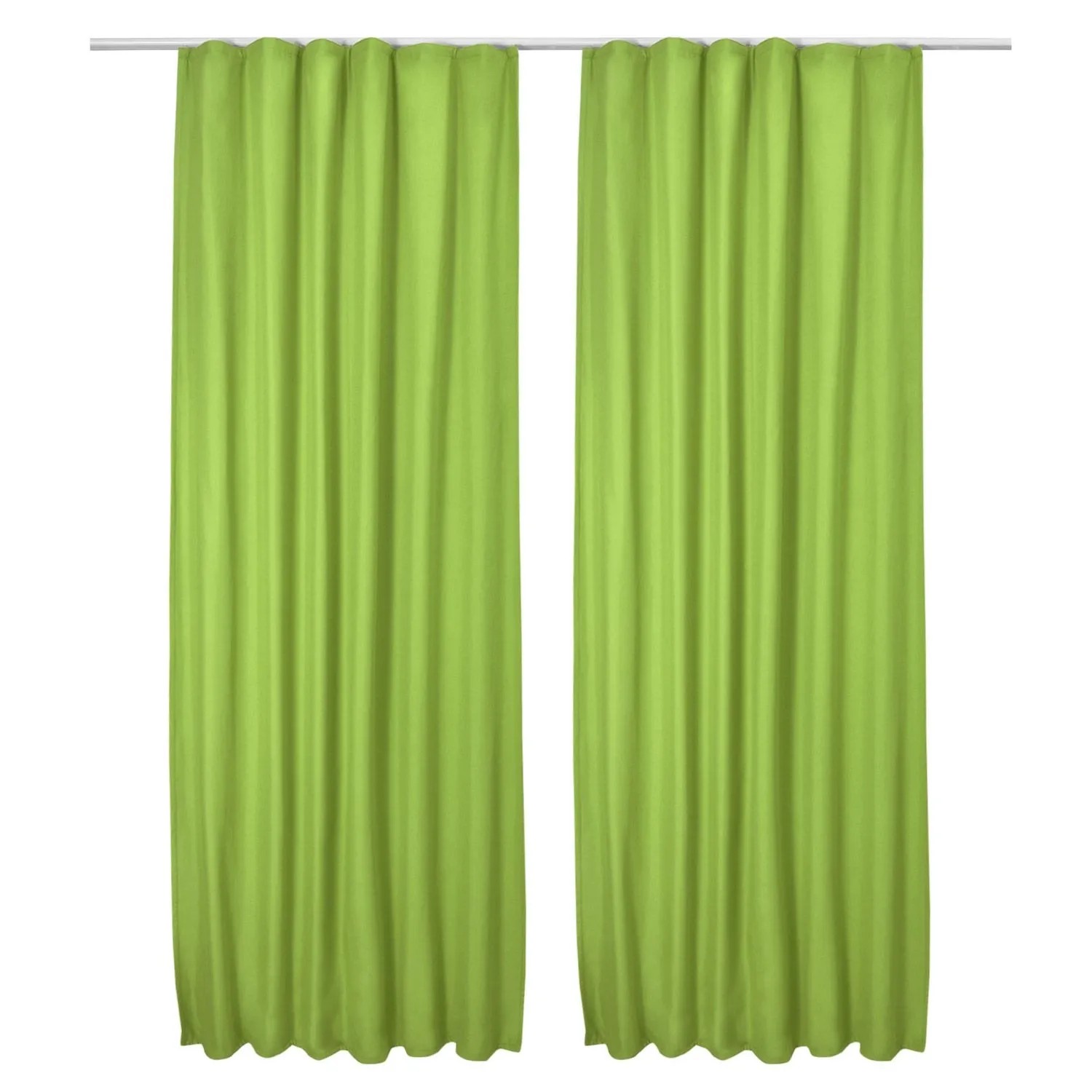 Beautissu Amelie TK Vorhang mit Kräuselband 140x245cm Grün 2tlg