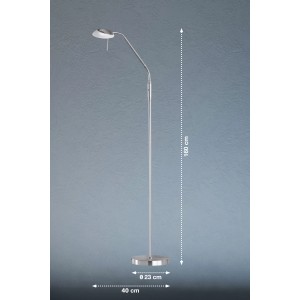 Moderne Fischer & Honsel LED-Stehleuchte Pool TW, Nickel, dimmbar, warmweiß bis tageslichtweiß einstellbar.