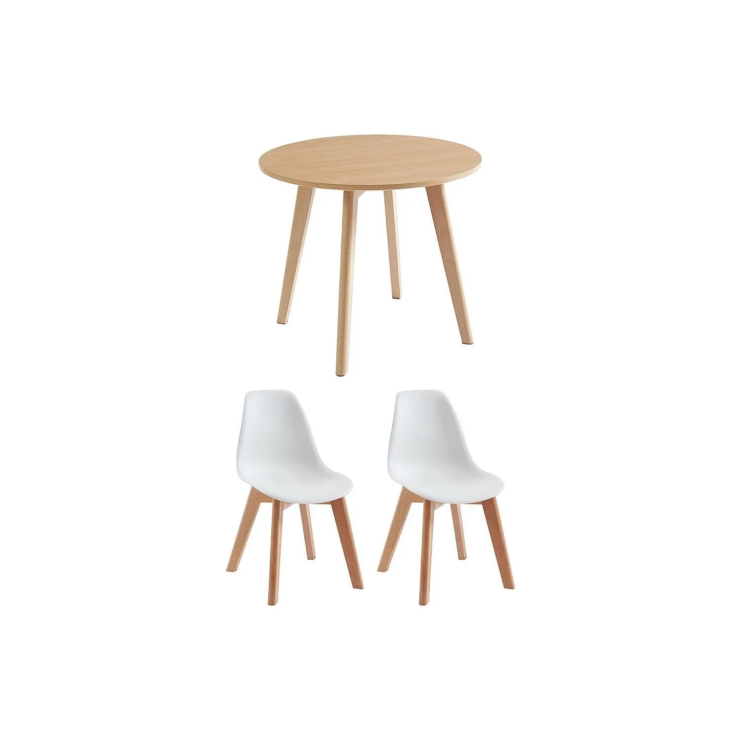 Vente-unique Essgruppe Louloune Naturfarben Hell 60 cm