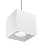 Weiße Sollux Lighting Hängeleuchte Quad 1, quadratische Form für moderne Beleuchtung.