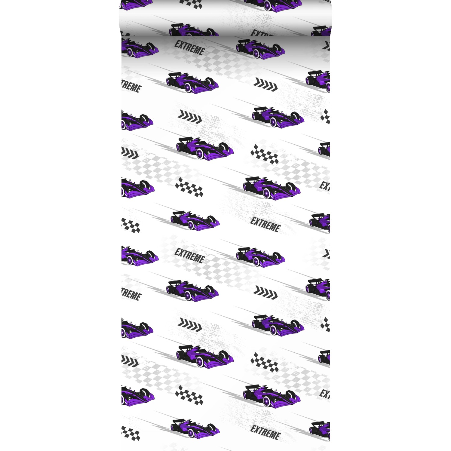 Sanders & Sanders Tapete Rennwagen Lila 50 x 900 cm günstig online kaufen