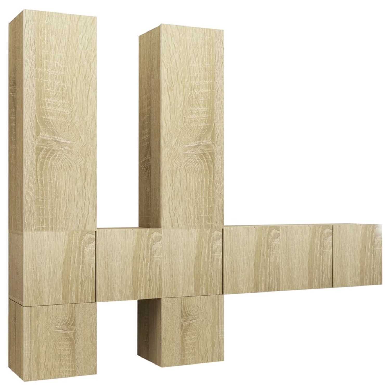 VidaXL 7-tlg. TV-Schrank-Set Sonoma-Eiche Holzwerkstoff 3 günstig online kaufen