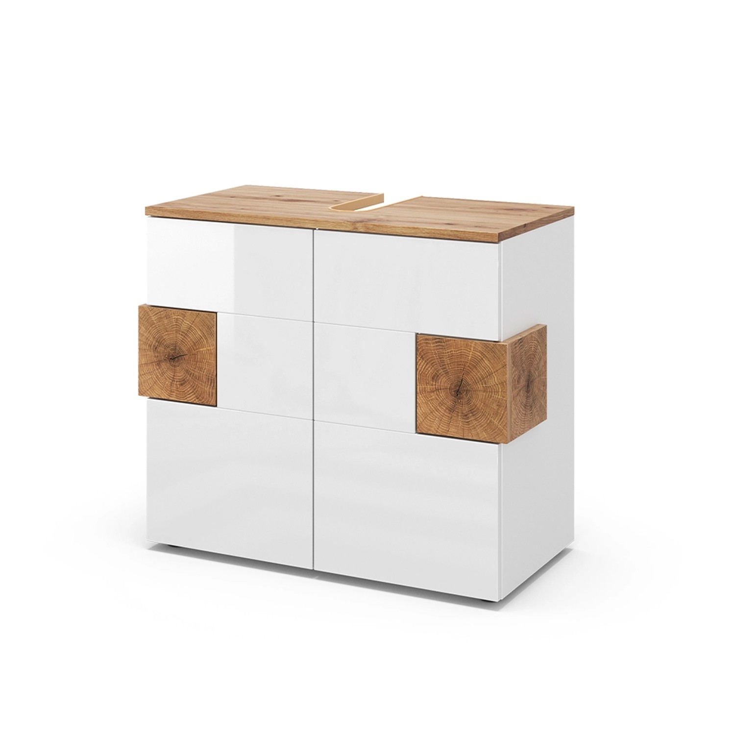 Vicco Waschbeckenunterschrank Eden, Weiß Hochglanz/Artisan-Eiche, 73.1 x 64 günstig online kaufen