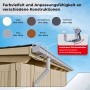 Inefa Dachrinnen Set, Kastenrinne in Weiß. Dachentwässerung mit justierbaren Stirnbretthaltern.