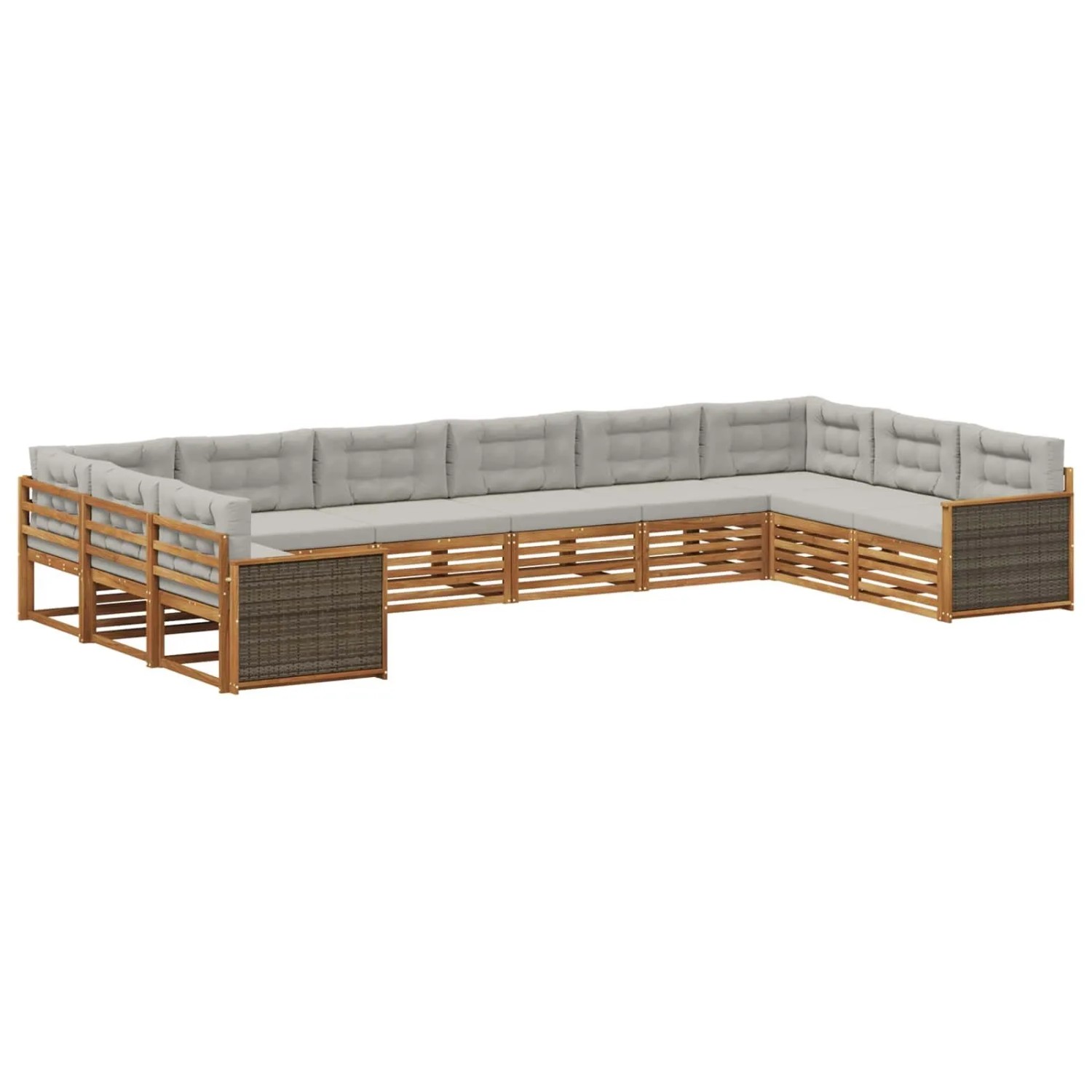 vidaXL Sofagarnituren mit Kissen 10 Stk Massivholz Akazie 3383889
