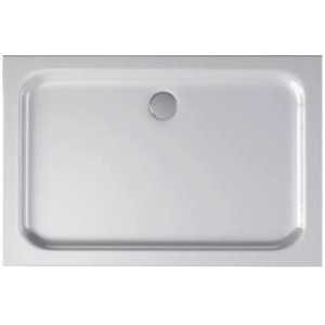 Rechteckige, weiße Dein Bau Projekt Duschtasse 100x80 cm aus Acryl, ohne Ablaufgarnitur.