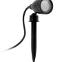 Schwarzer Eglo LED-Gartenstrahler Nema 1 mit Erdspieß für den Außenbereich.