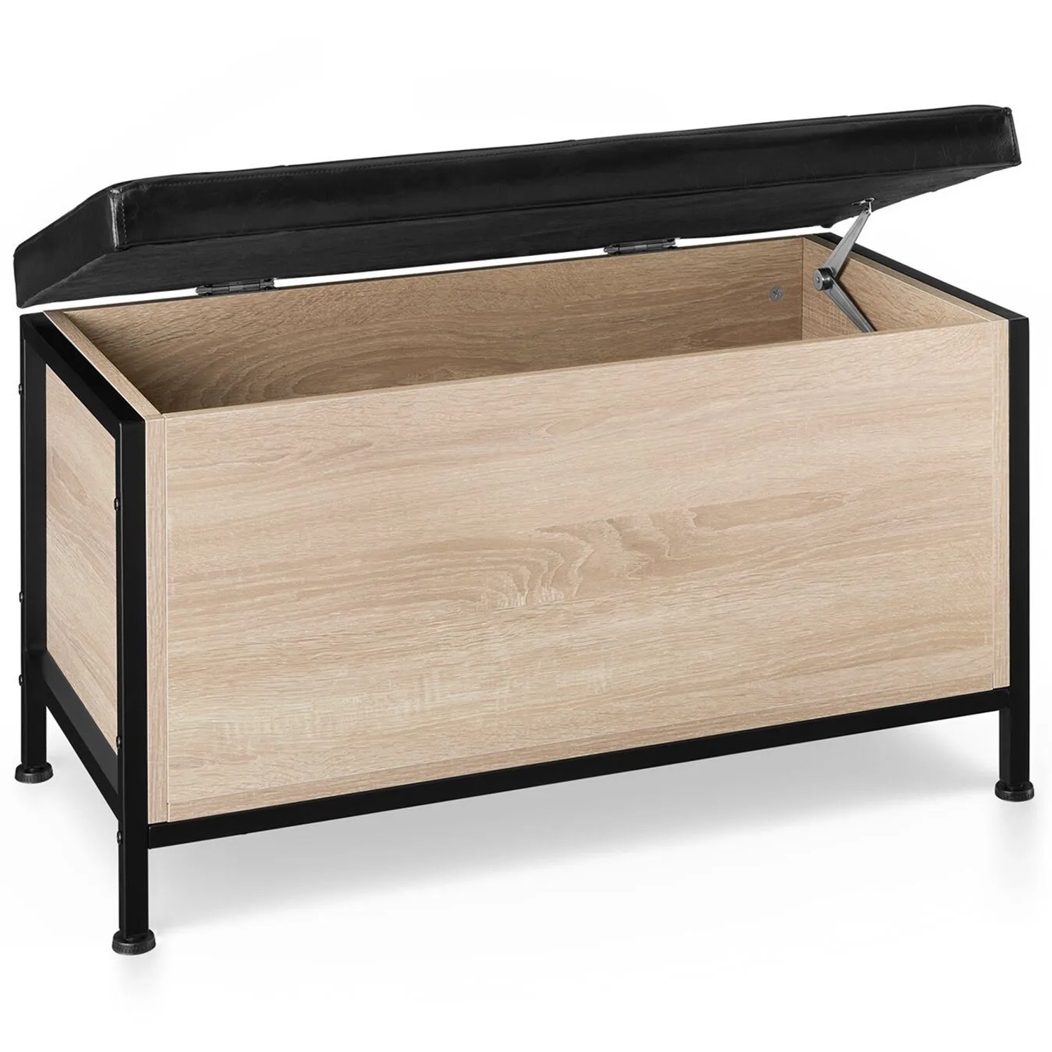 Tectake Sitztruhe Calico Industrial Style 81 5 x 41 5 x 50 5 cm  81 50 x 41 50 x 50 50 cm Industrial Holz Hell  Eiche Sonoma