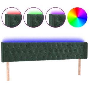 vidaXL LED Kopfteil Dunkelgrün 183x16x78/88 cm Samt 3123635