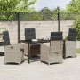 Hellgraue 5-tlg. vidaXL Garten Essgruppe aus Poly Rattan mit Tisch und Stühlen.