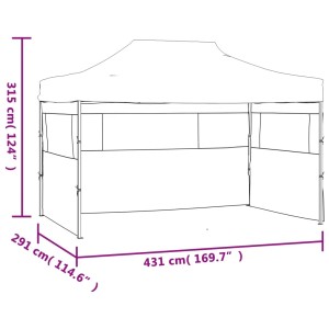 Cremefarbenes vidaXL Faltzelt 3x4,5m mit 3 Wänden für Garten & Outdoor-Events.