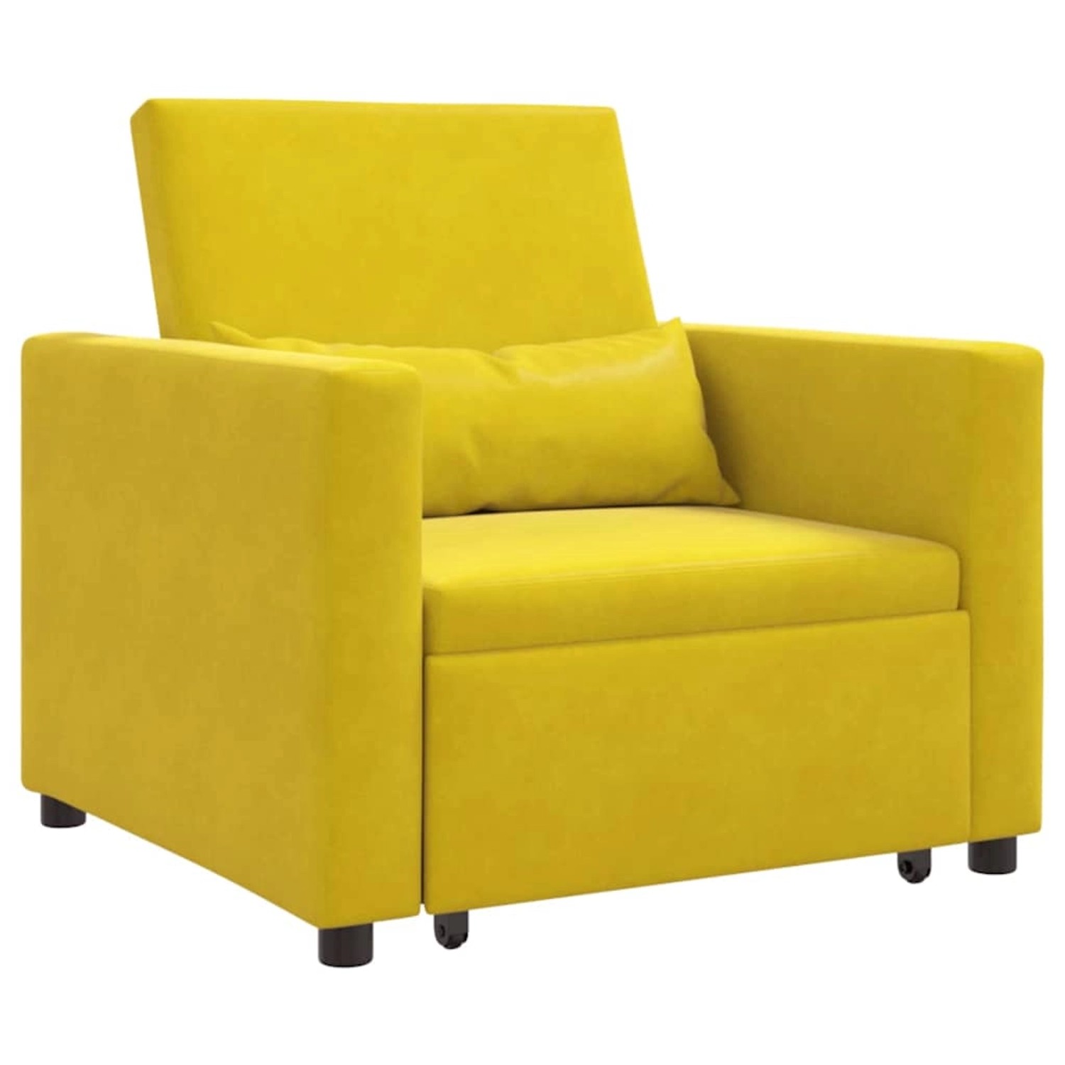 vidaXL Einzel-Schlafsofa mit Rädern Gelb 90 x 165 x 87 cm Samt 42002704