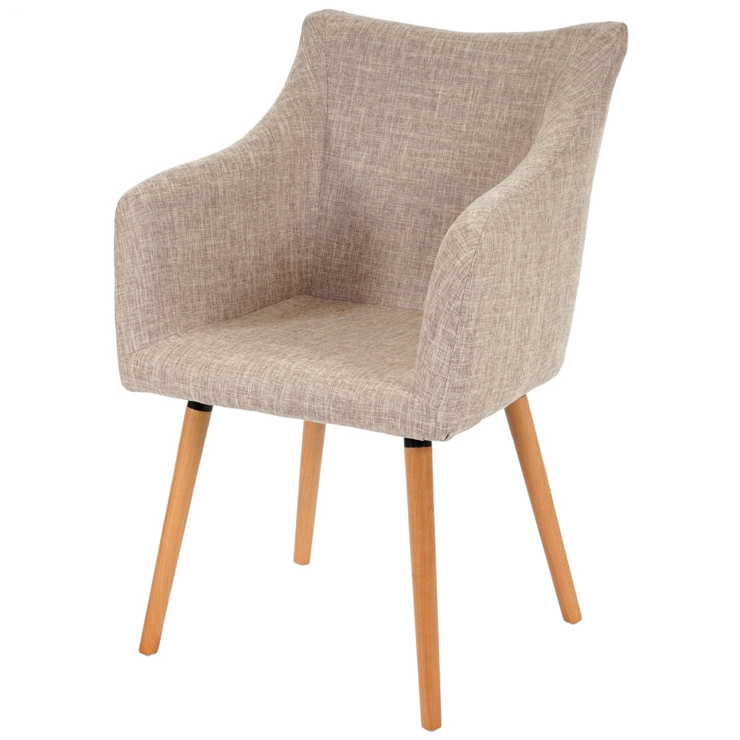 MCW Esszimmerstuhl Vaasa T382 Retro 50er Jahre Design Textil Creme-Grau günstig online kaufen