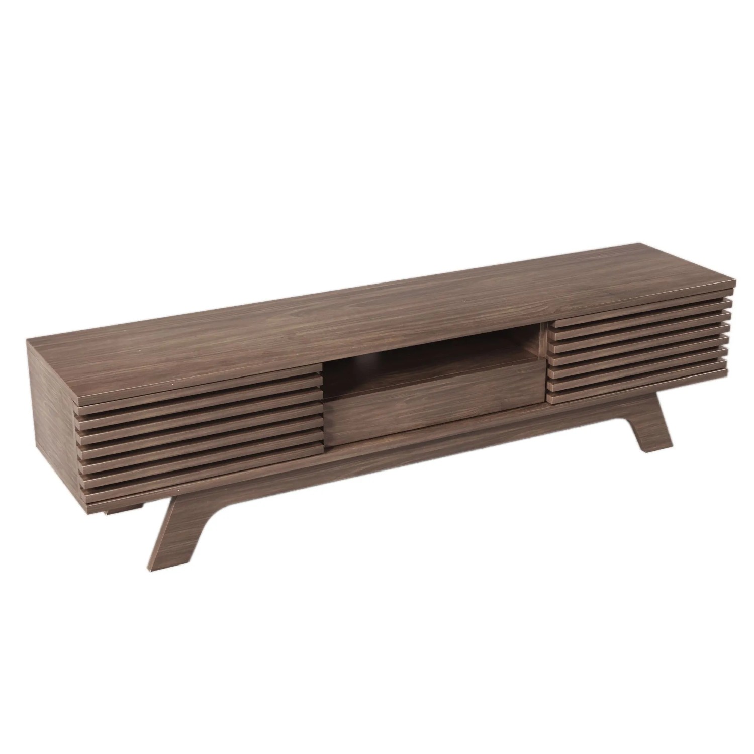 Okwish Tv Schrank Mit Schublade Türen Stauraum Wohnzimmer 150×35×44cm Braun
