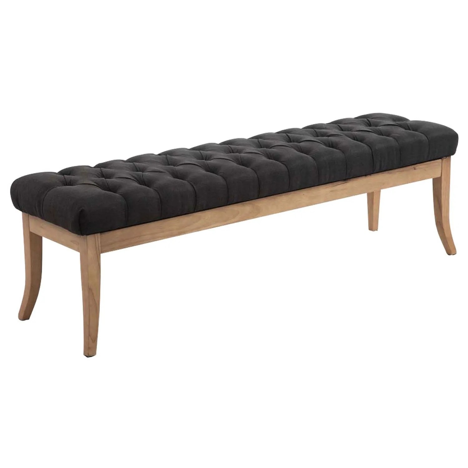 CLP Sitzbank Ramses Stoff Antik-Hell Dunkelgrau/150 cm