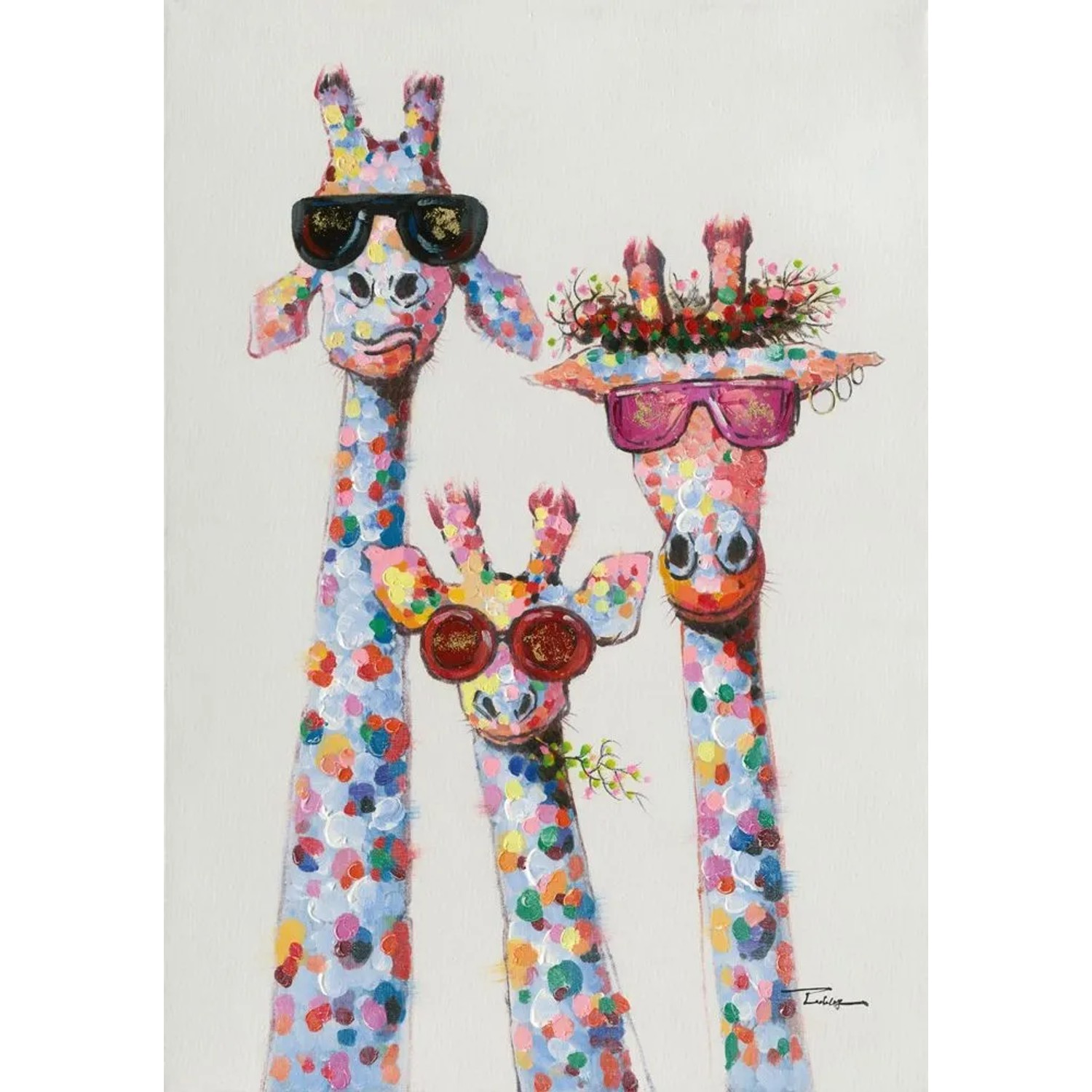 Art Universe Leinwandbild Giraffen am Morgen 50 x 70 cm