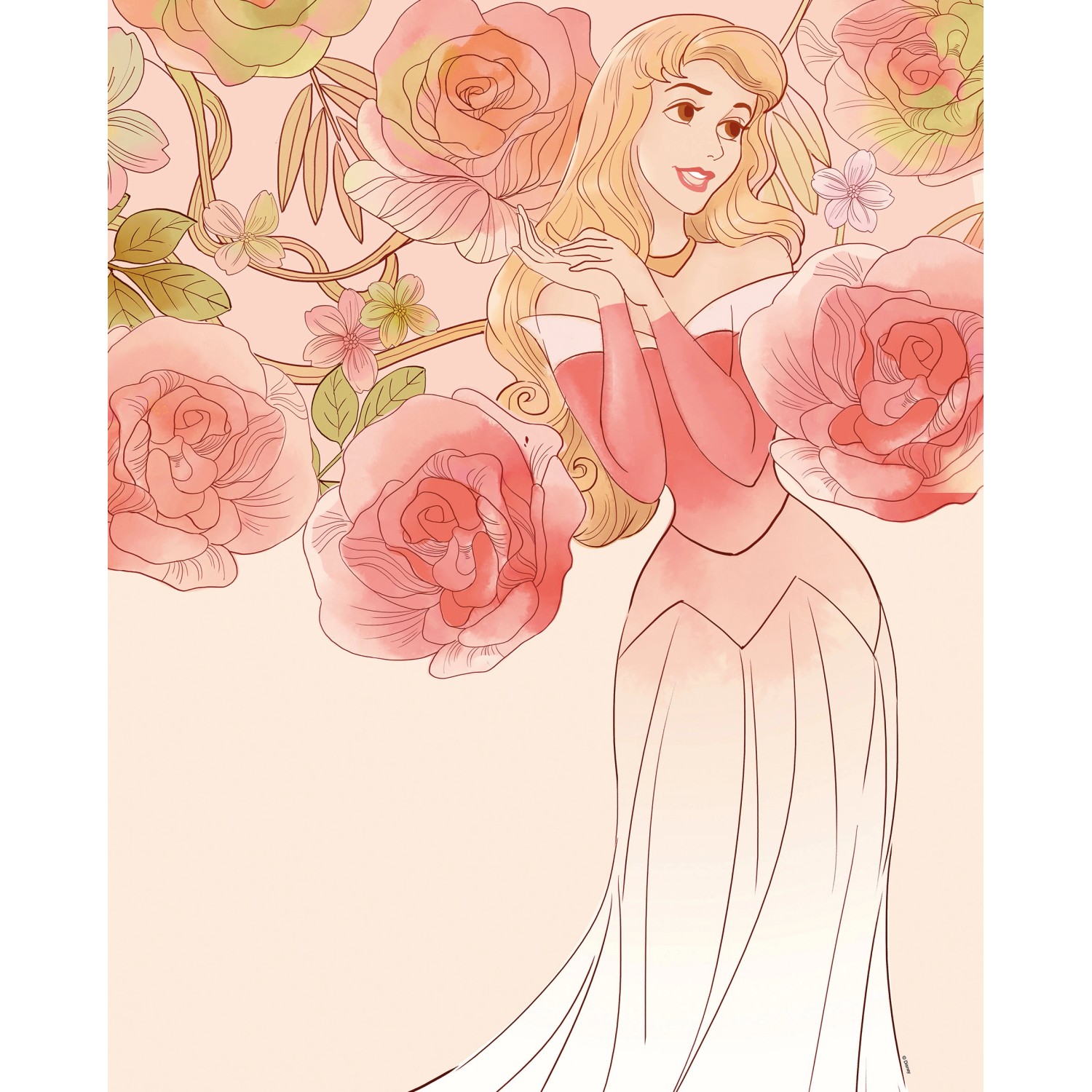 Komar Wandbild Sleeping Beauty Roses 40 x 50 cm