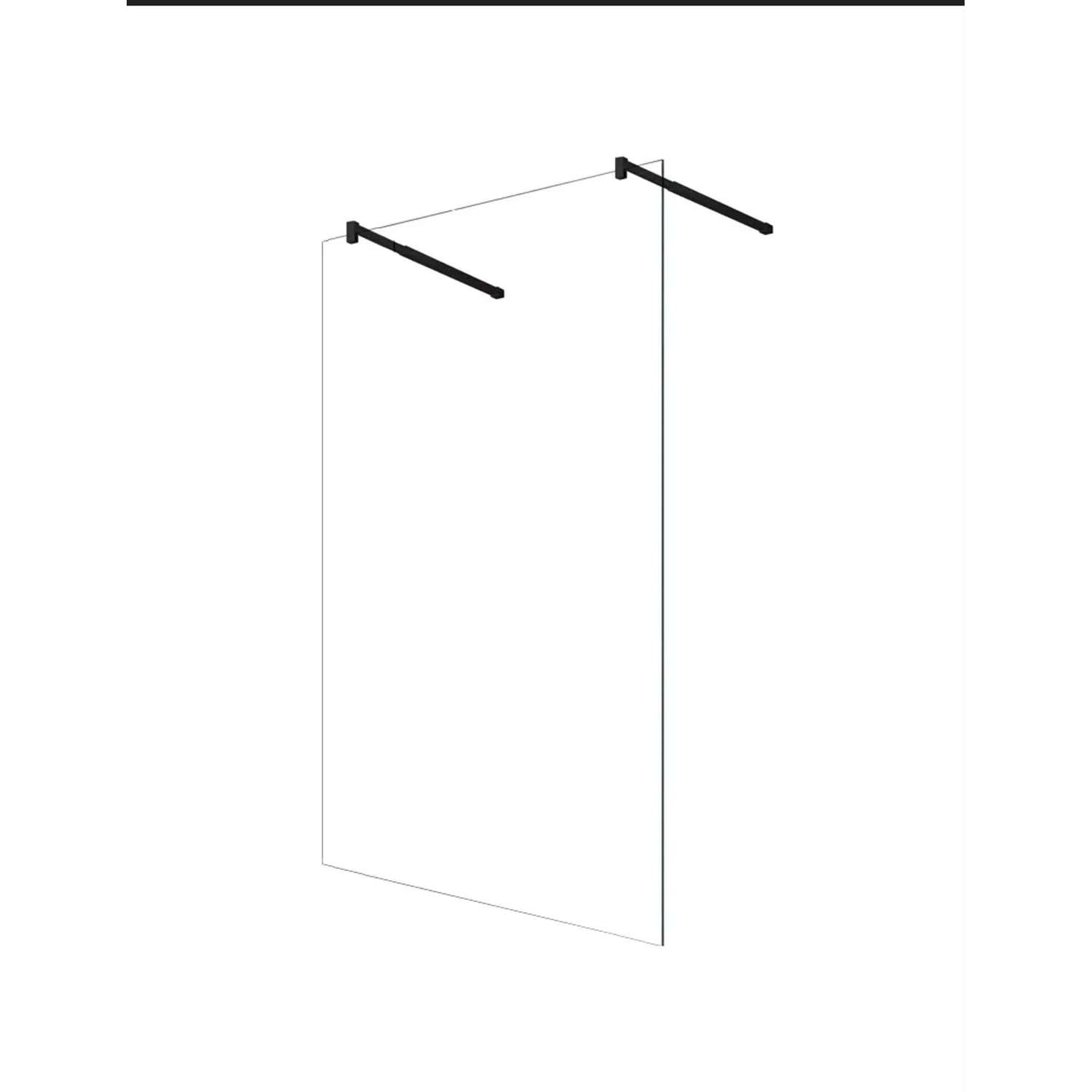 Glaszentrum Hagen 158x200cm Freistehende Dusche 2x Halter Black