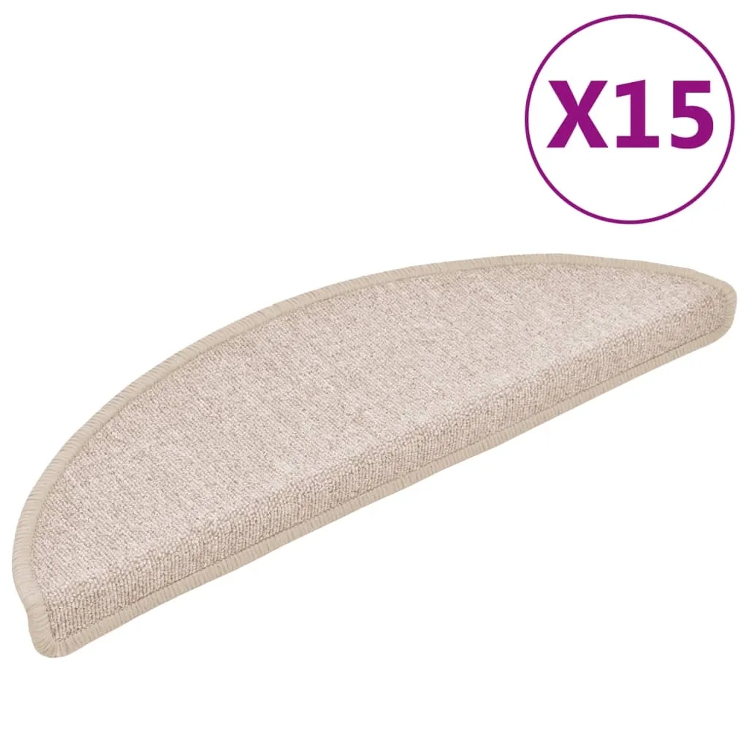 vidaXL Stufenmatten 15 Stk 56x17x3 cm Taupe Halbrund 133882_3
