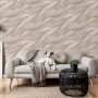 Erismann Vliestapete Casual Chic Wellen Stormy Beige im Wohnraum.