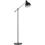 Schwarze, höhenverstellbare HOMCOM Stehlampe im Industrie-Design. Schwenkbarer Lampenkopf.