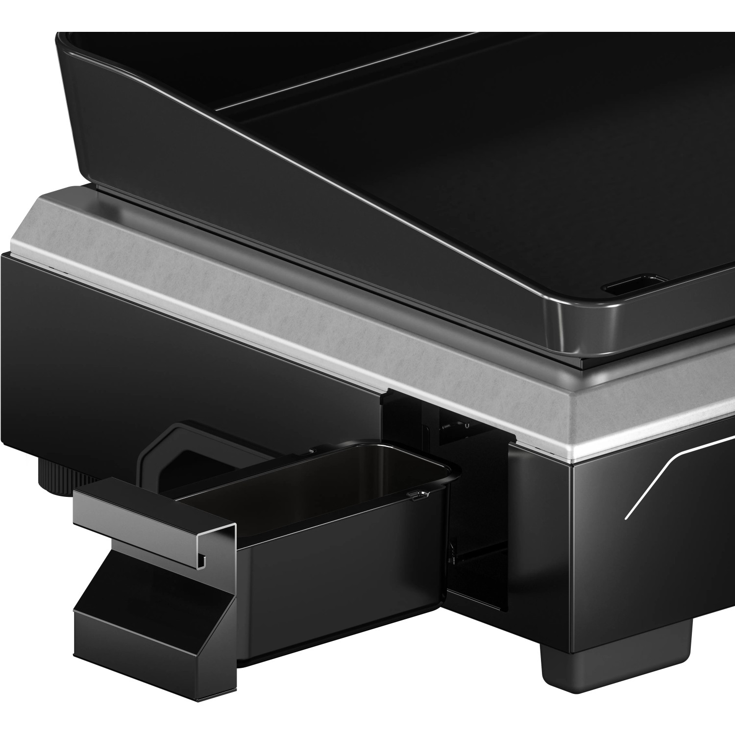 Campingaz Elektrogrill Plancha Electric 1 XD Detailansicht mit Fettauffangschale.