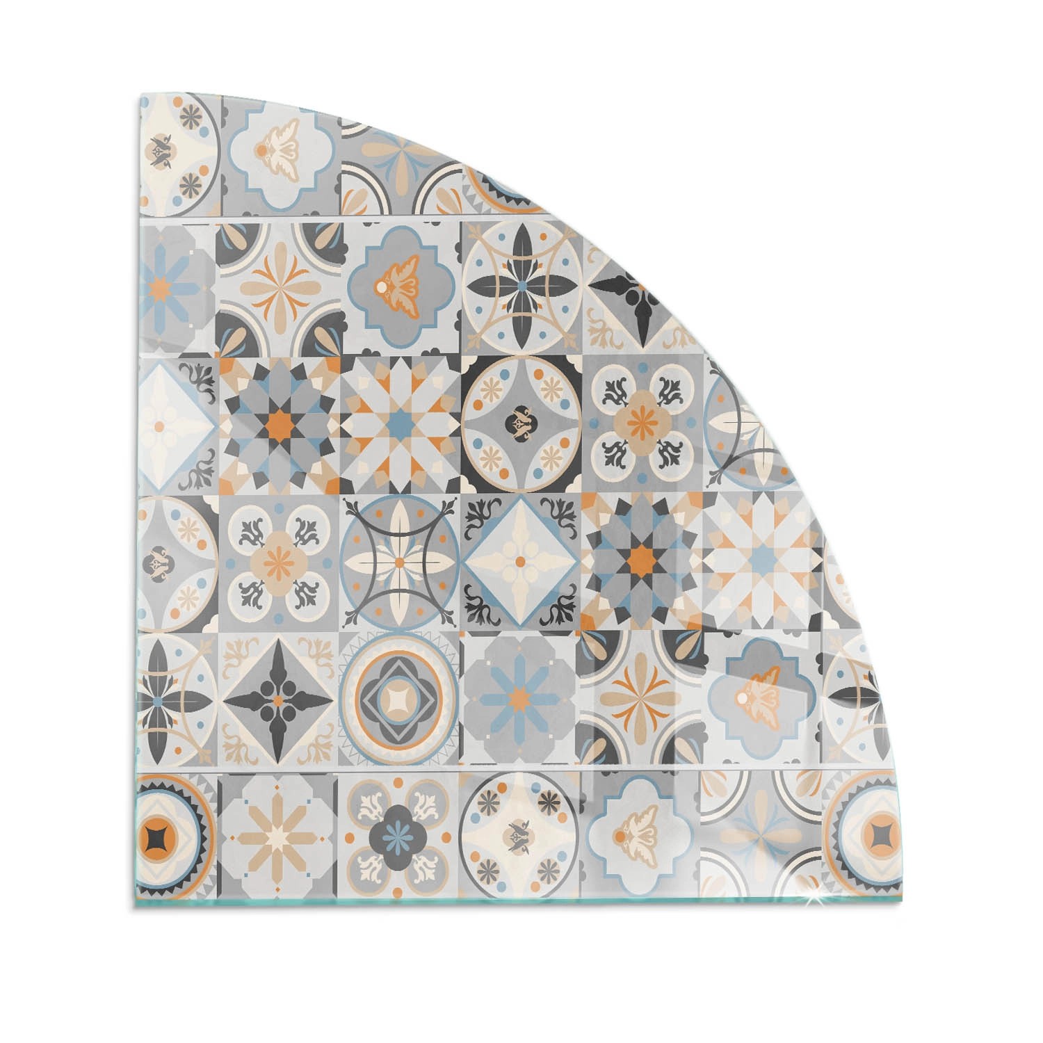 Tulup Glasplatte für Kamin Mosaikmuster in Fliesen Glasplatte unter Kamin Q günstig online kaufen